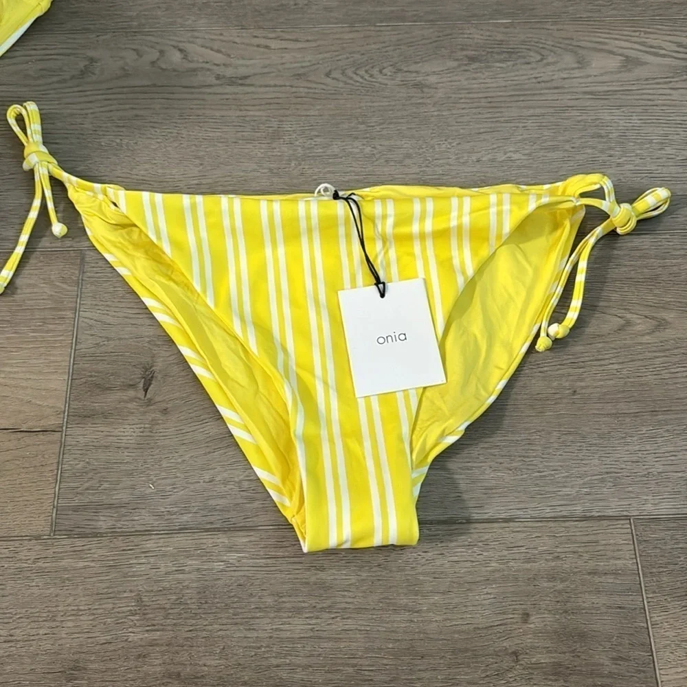 NWT! Onia x Banana Republic Yellow Stripe Kate Bikini Bottom - Multiple Sizes🏝️